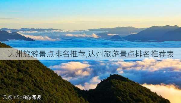 达州旅游景点排名推荐,达州旅游景点排名推荐表