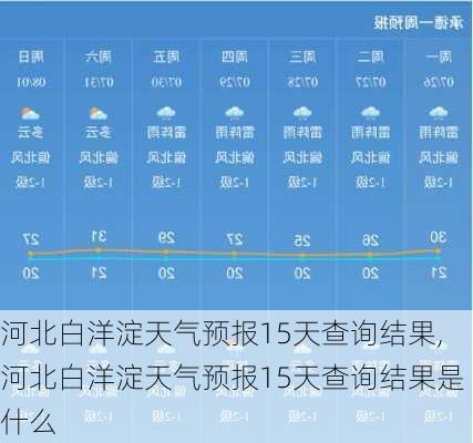 河北白洋淀天气预报15天查询结果,河北白洋淀天气预报15天查询结果是什么