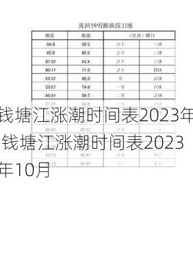 钱塘江涨潮时间表2023年,钱塘江涨潮时间表2023年10月