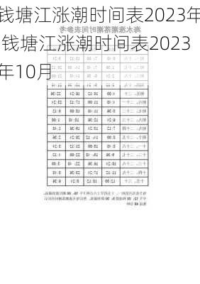 钱塘江涨潮时间表2023年,钱塘江涨潮时间表2023年10月