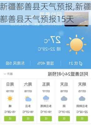 新疆鄯善县天气预报,新疆鄯善县天气预报15天