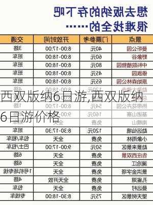 西双版纳6日游,西双版纳6日游价格