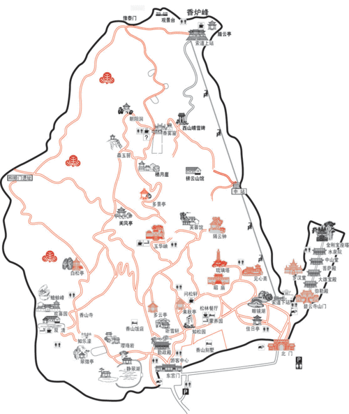 香山公园攻略路线,香山公园攻略路线图