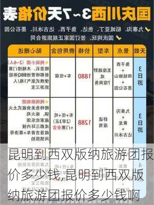 昆明到西双版纳旅游团报价多少钱,昆明到西双版纳旅游团报价多少钱啊