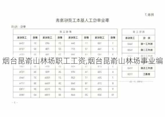 烟台昆嵛山林场职工工资,烟台昆嵛山林场事业编