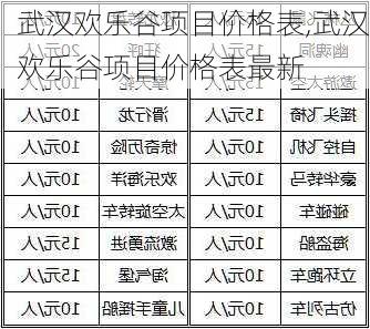 武汉欢乐谷项目价格表,武汉欢乐谷项目价格表最新