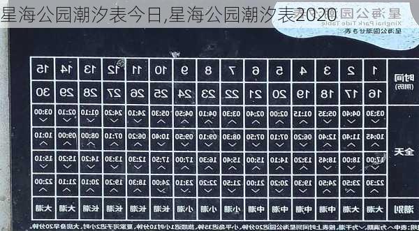 星海公园潮汐表今日,星海公园潮汐表2020