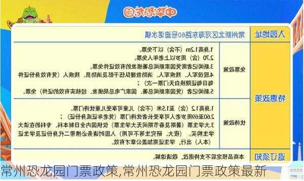 常州恐龙园门票政策,常州恐龙园门票政策最新