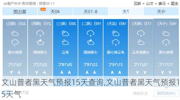 文山普者黑天气预报15天查询,文山普者黑天气预报15天气