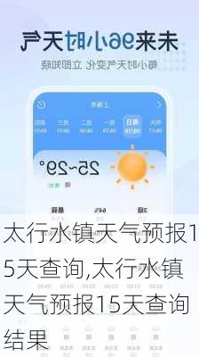 太行水镇天气预报15天查询,太行水镇天气预报15天查询结果