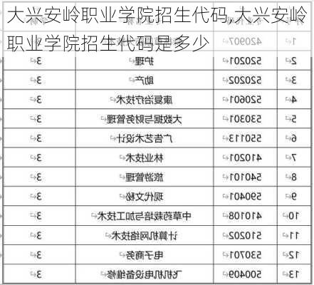 大兴安岭职业学院招生代码,大兴安岭职业学院招生代码是多少