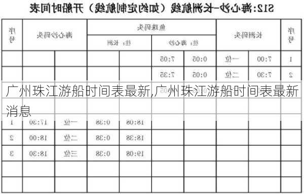 广州珠江游船时间表最新,广州珠江游船时间表最新消息