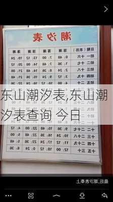 东山潮汐表,东山潮汐表查询 今日