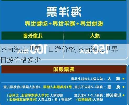 济南海底世界一日游价格,济南海底世界一日游价格多少