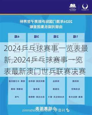 2024乒乓球赛事一览表最新,2024乒乓球赛事一览表最新澳门世乒联赛决赛