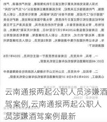 云南通报两起公职人员涉嫌酒驾案例,云南通报两起公职人员涉嫌酒驾案例最新