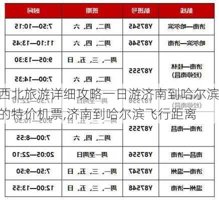 西北旅游详细攻略一日游济南到哈尔滨的特价机票,济南到哈尔滨飞行距离