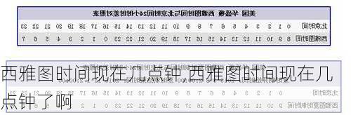 西雅图时间现在几点钟,西雅图时间现在几点钟了啊