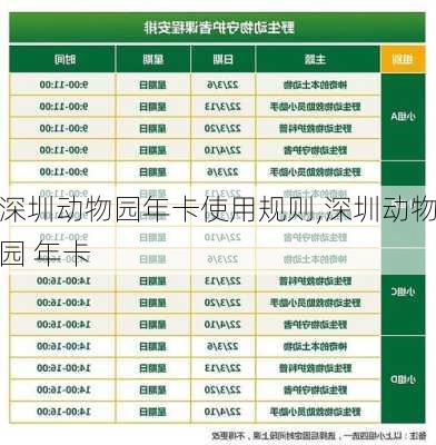 深圳动物园年卡使用规则,深圳动物园 年卡