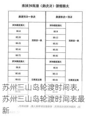 苏州三山岛轮渡时间表,苏州三山岛轮渡时间表最新