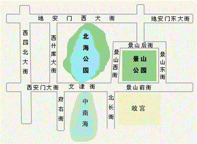 故宫到北海公园旅游路线示意图,故宫到北海公园旅游路线示意图片