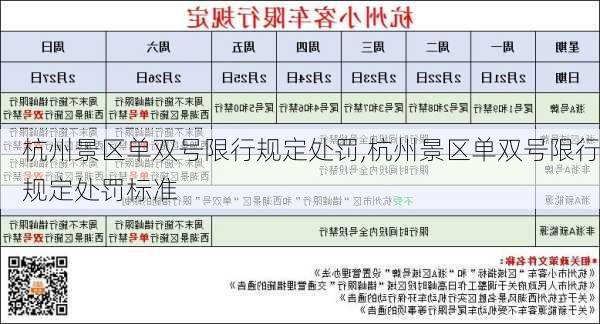 杭州景区单双号限行规定处罚,杭州景区单双号限行规定处罚标准