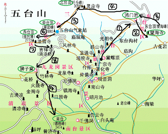 五台山旅游线路全攻略,五台山景区旅游路线