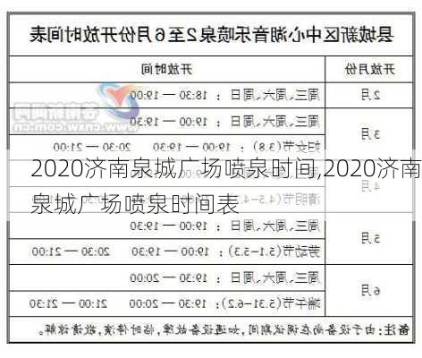 2020济南泉城广场喷泉时间,2020济南泉城广场喷泉时间表