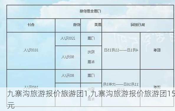 九寨沟旅游报价旅游团1,九寨沟旅游报价旅游团15元