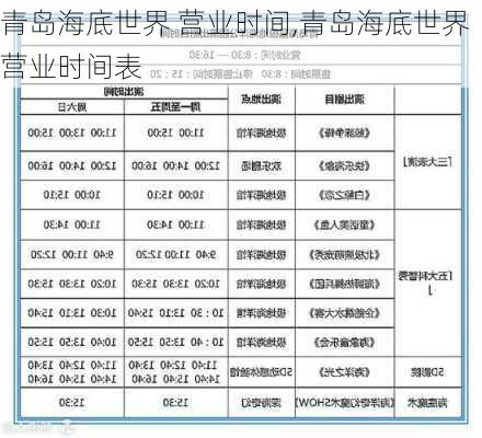 青岛海底世界 营业时间,青岛海底世界营业时间表