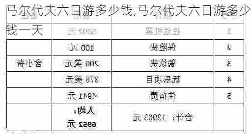 马尔代夫六日游多少钱,马尔代夫六日游多少钱一天