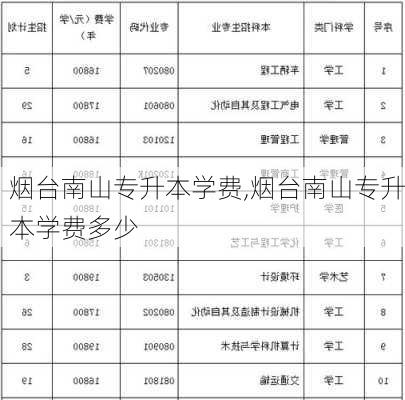 烟台南山专升本学费,烟台南山专升本学费多少