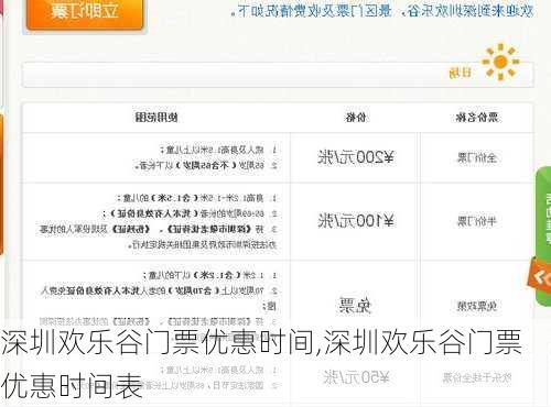 深圳欢乐谷门票优惠时间,深圳欢乐谷门票优惠时间表