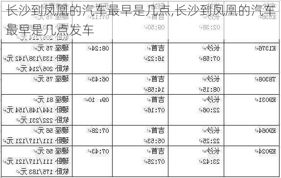 长沙到凤凰的汽车最早是几点,长沙到凤凰的汽车最早是几点发车