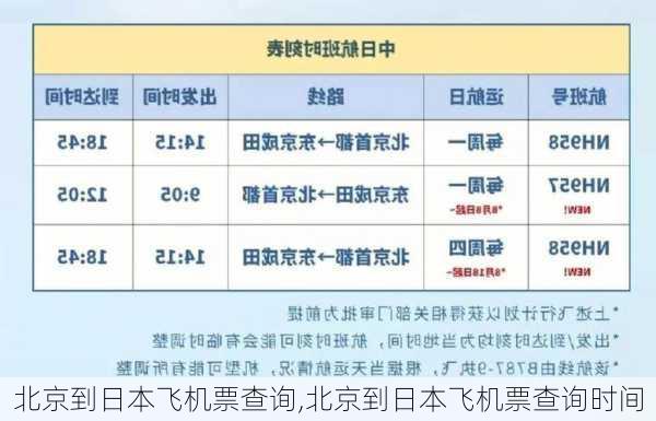 北京到日本飞机票查询,北京到日本飞机票查询时间