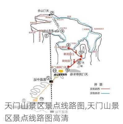 天门山景区景点线路图,天门山景区景点线路图高清