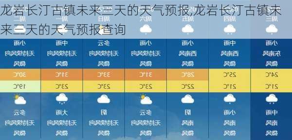 龙岩长汀古镇未来三天的天气预报,龙岩长汀古镇未来三天的天气预报查询