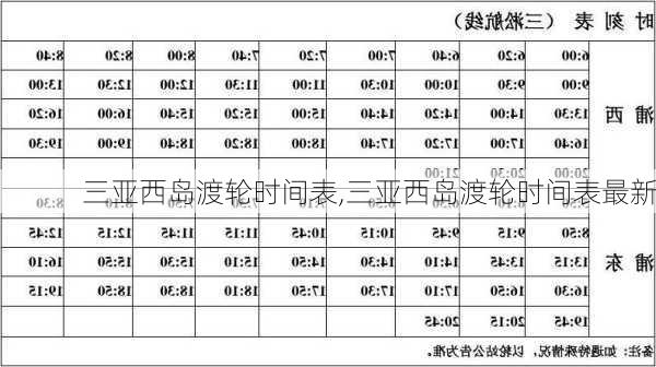 三亚西岛渡轮时间表,三亚西岛渡轮时间表最新