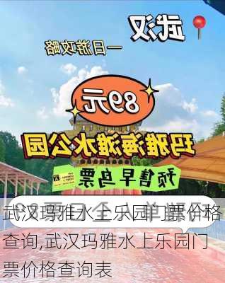 武汉玛雅水上乐园门票价格查询,武汉玛雅水上乐园门票价格查询表