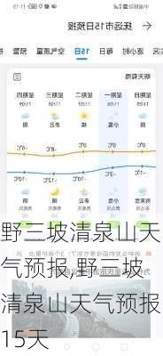 野三坡清泉山天气预报,野三坡清泉山天气预报15天