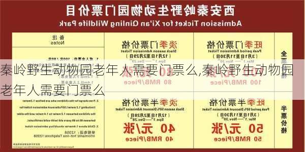 秦岭野生动物园老年人需要门票么,秦岭野生动物园老年人需要门票么