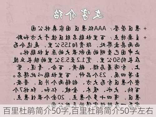 百里杜鹃简介50字,百里杜鹃简介50字左右