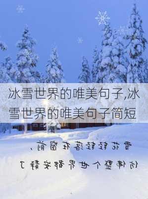 冰雪世界的唯美句子,冰雪世界的唯美句子简短