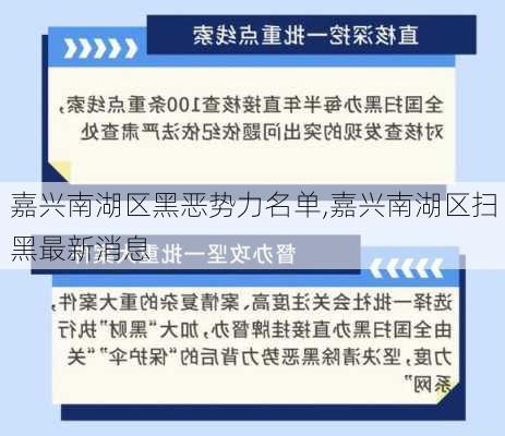 嘉兴南湖区黑恶势力名单,嘉兴南湖区扫黑最新消息