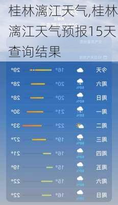 桂林漓江天气,桂林漓江天气预报15天查询结果