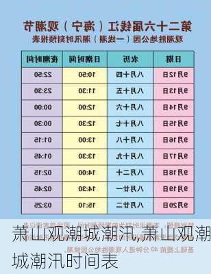 萧山观潮城潮汛,萧山观潮城潮汛时间表