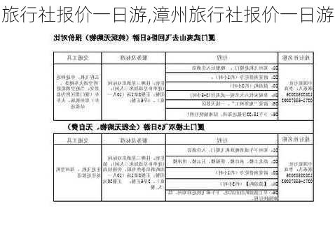 旅行社报价一日游,漳州旅行社报价一日游