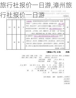 旅行社报价一日游,漳州旅行社报价一日游