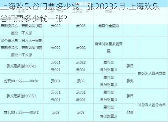 上海欢乐谷门票多少钱一张20232月,上海欢乐谷门票多少钱一张?