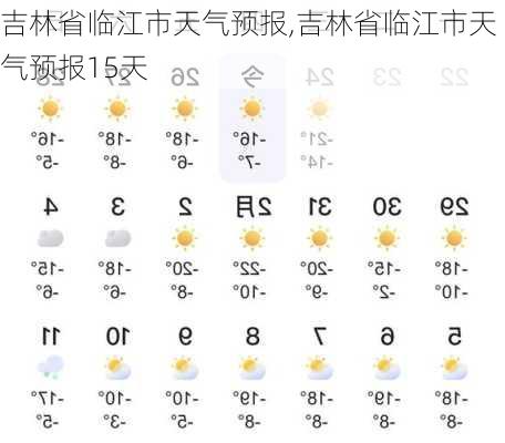 吉林省临江市天气预报,吉林省临江市天气预报15天